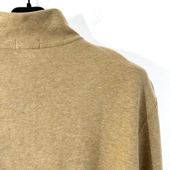 Polo Ralph Lauren Mens 2XL Tan Estate-Rib Cotton Quarter-Zip Pullover Jocy Logo - Picture 5 of 13